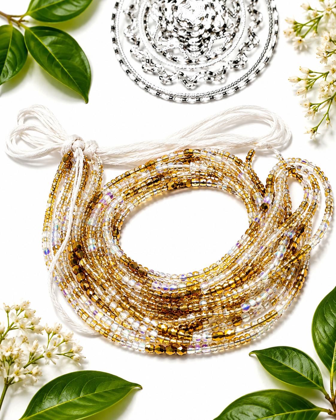 Golden Radiance Multi-Strand Waist Beads