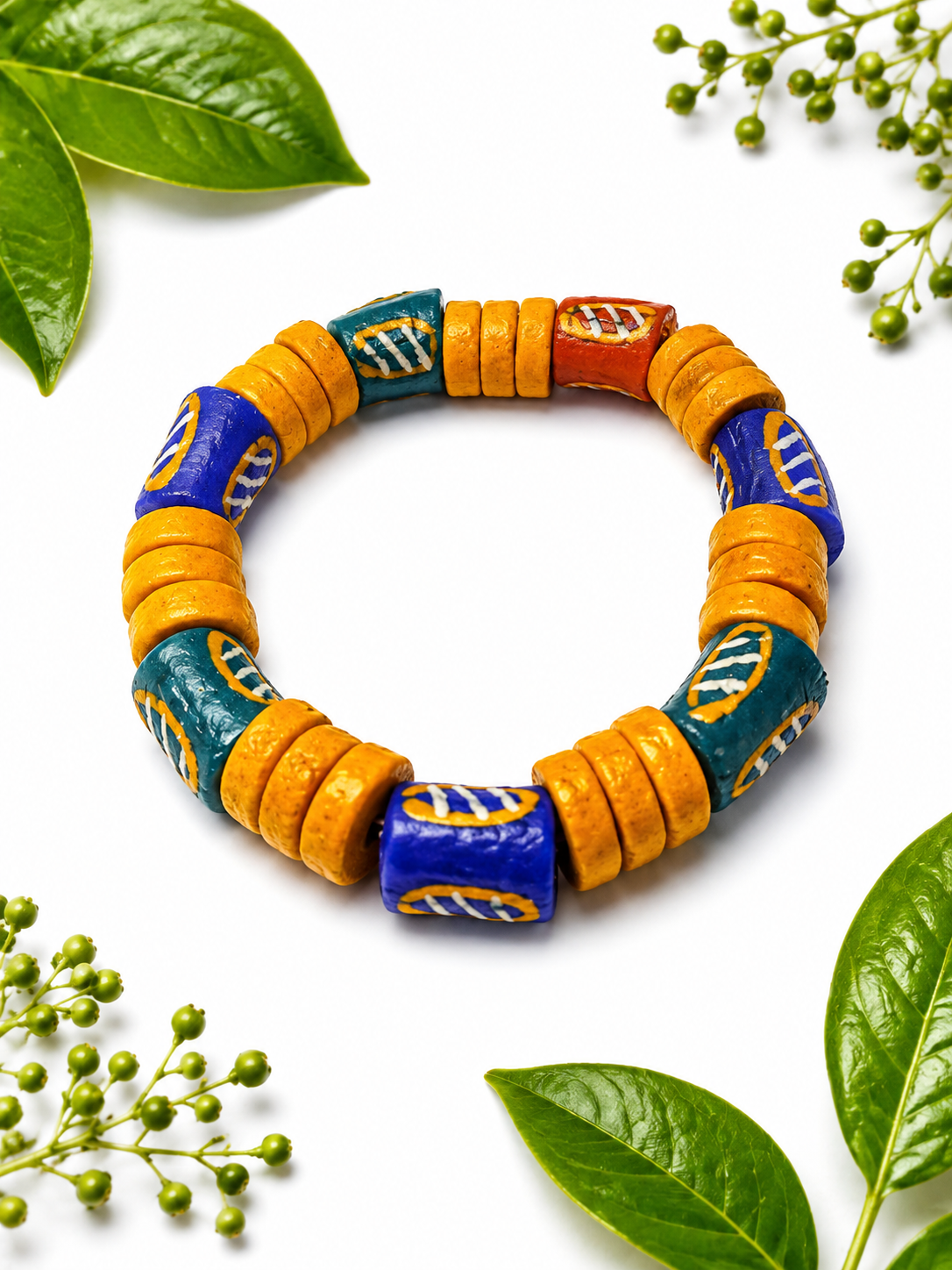 Golden Folk African Beaded Bracelet