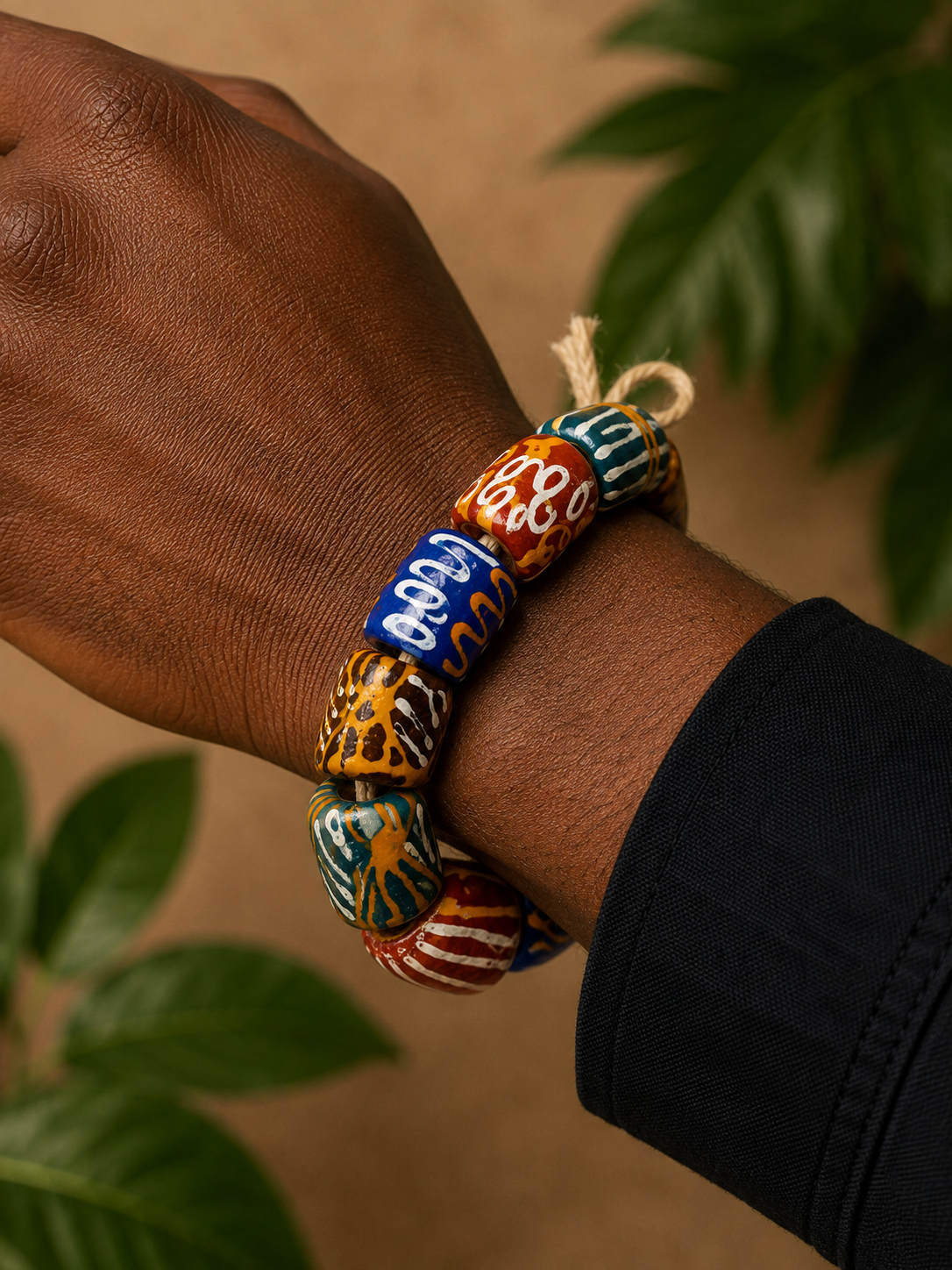 Heritage Canvas Statement Bead Bracelet