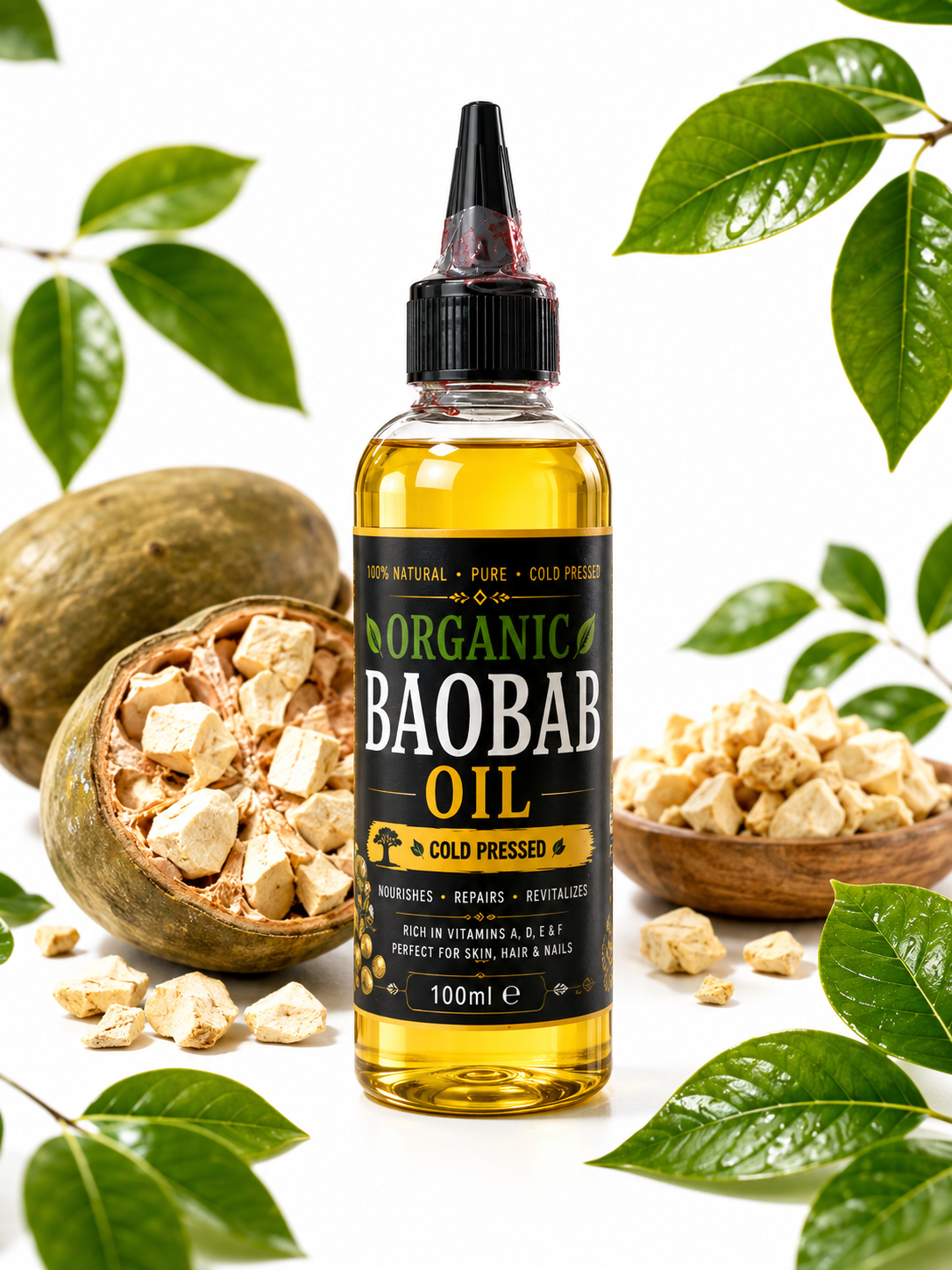 African Baobab Seed Oil – 100% Pure Cold-Pressed Beauty Oil