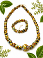 African Heritage Mosaic Jewelry Set – Necklace &amp; Wrist Beads