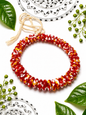 Crimson Glow African Artisan Wrist Beads – Red & Gold