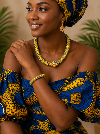 Sunshine Blue &amp; Gold Matching Jewelry Bundle
