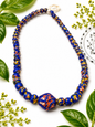 Royal Blue Mosaic African Beaded Necklace