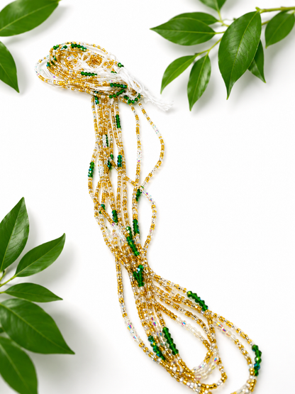 Emerald Gold Elegance Multi-Strand Waist Beads
