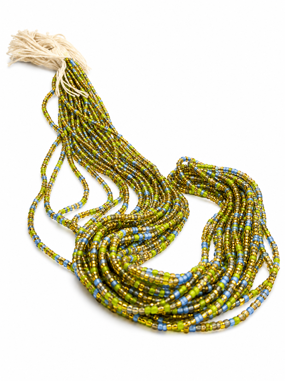 Emerald Breeze Multi-Strand Seed-Bead Waist Beads