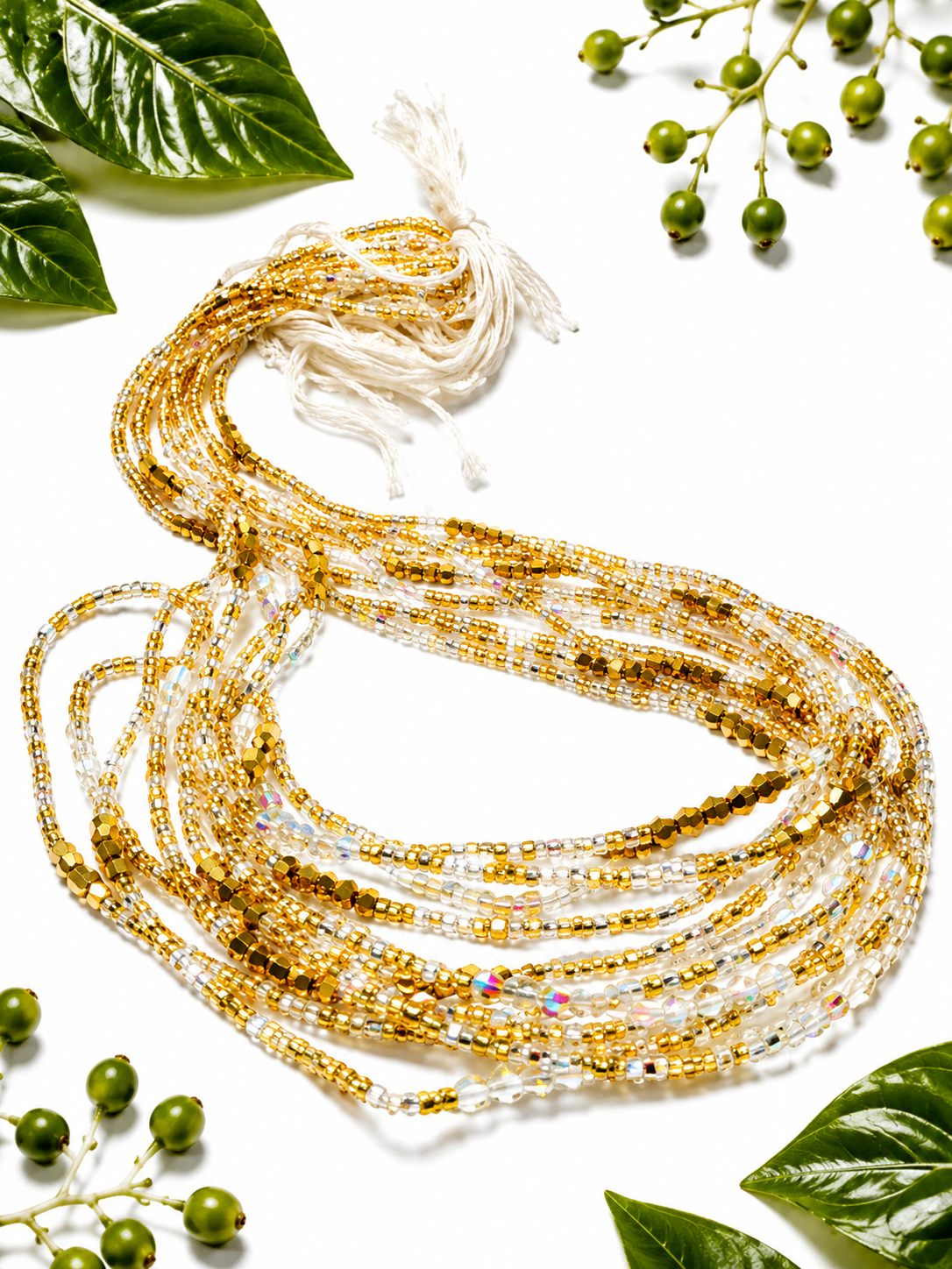 Golden Radiance Multi-Strand Waist Beads