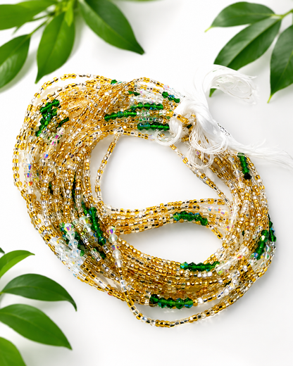 Emerald Gold Elegance Multi-Strand Waist Beads