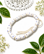 Ivory Dot Pattern Beaded Bracelet