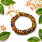 Vibrant African Marbled Beaded Bracelet