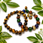 Earth & Color Duo – Tiger Eye & Multicolor Wrist Bead Set