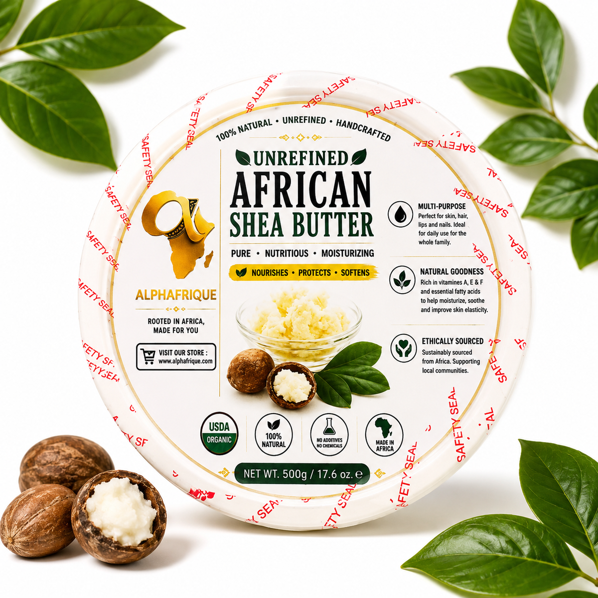 Pure African Shea Butter – Food-Grade & Natural Body Care, 500g