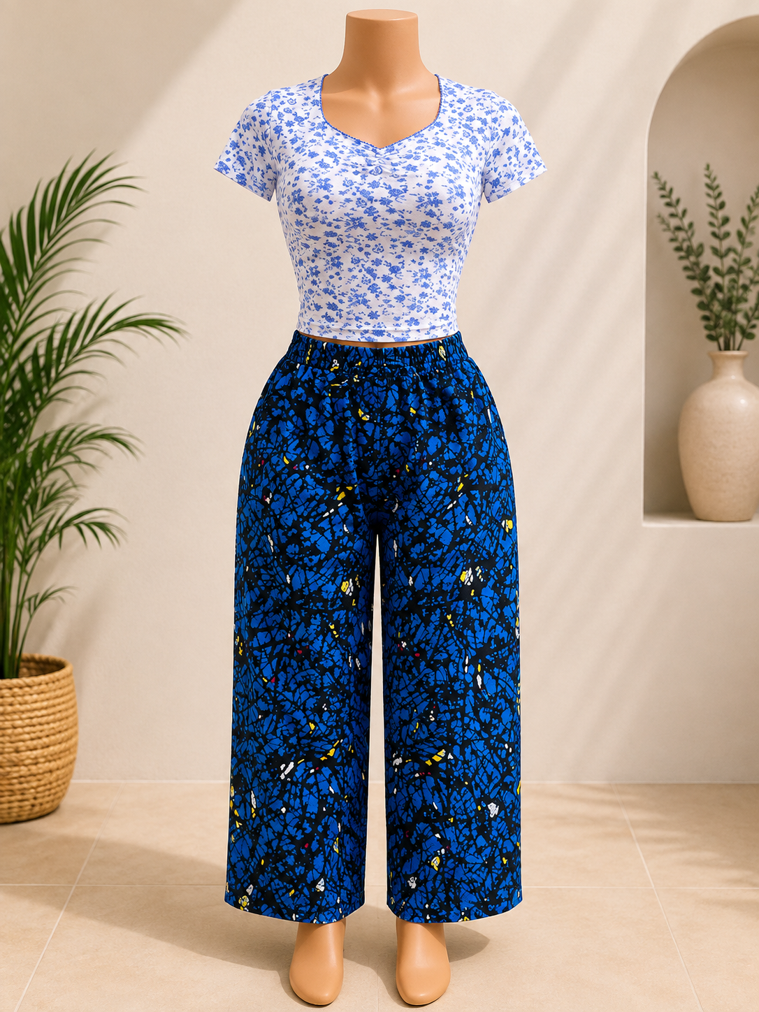 No. 8 African Print Palazzo pants