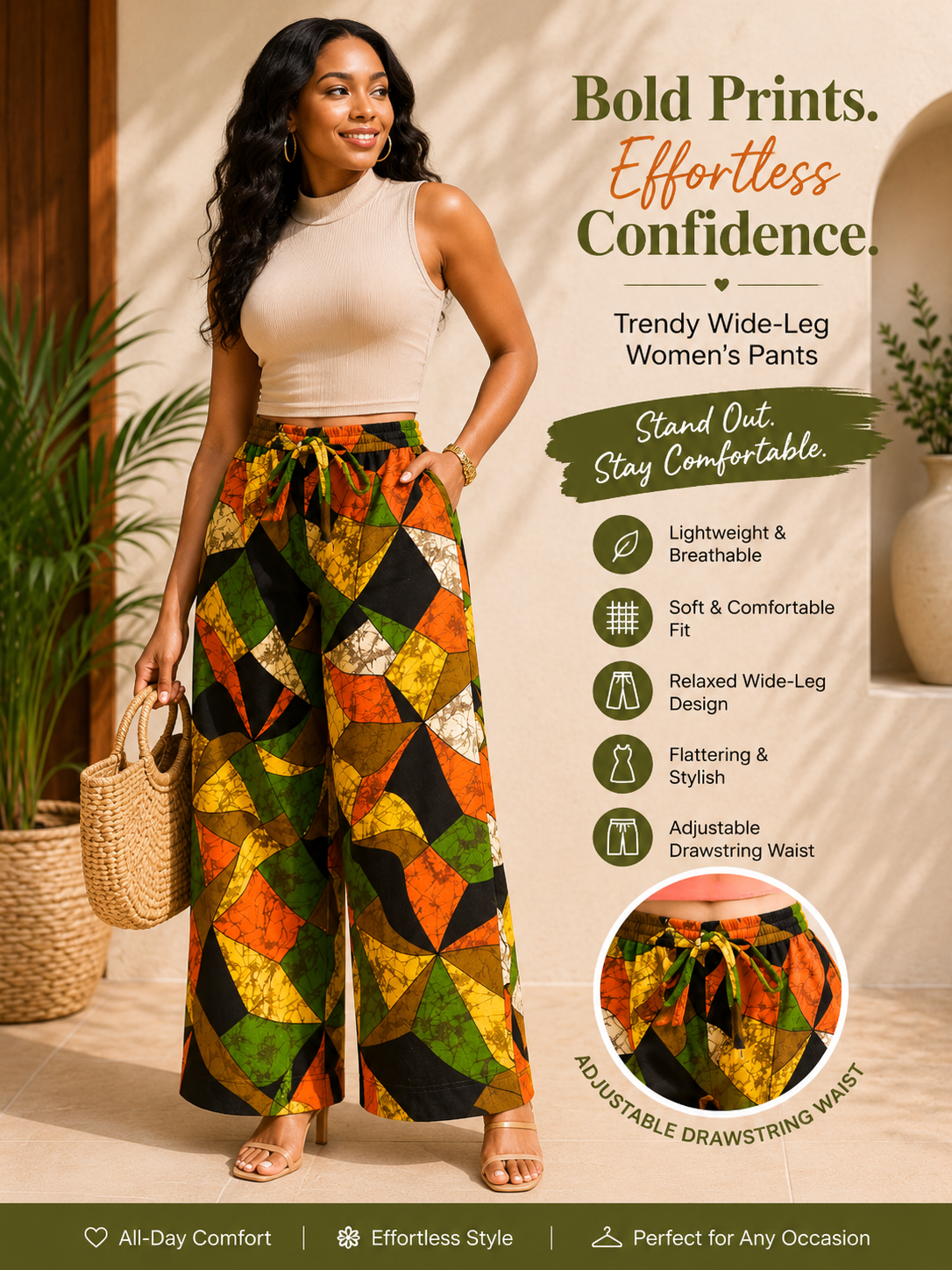 No. 3 African Print Palazzo Pants