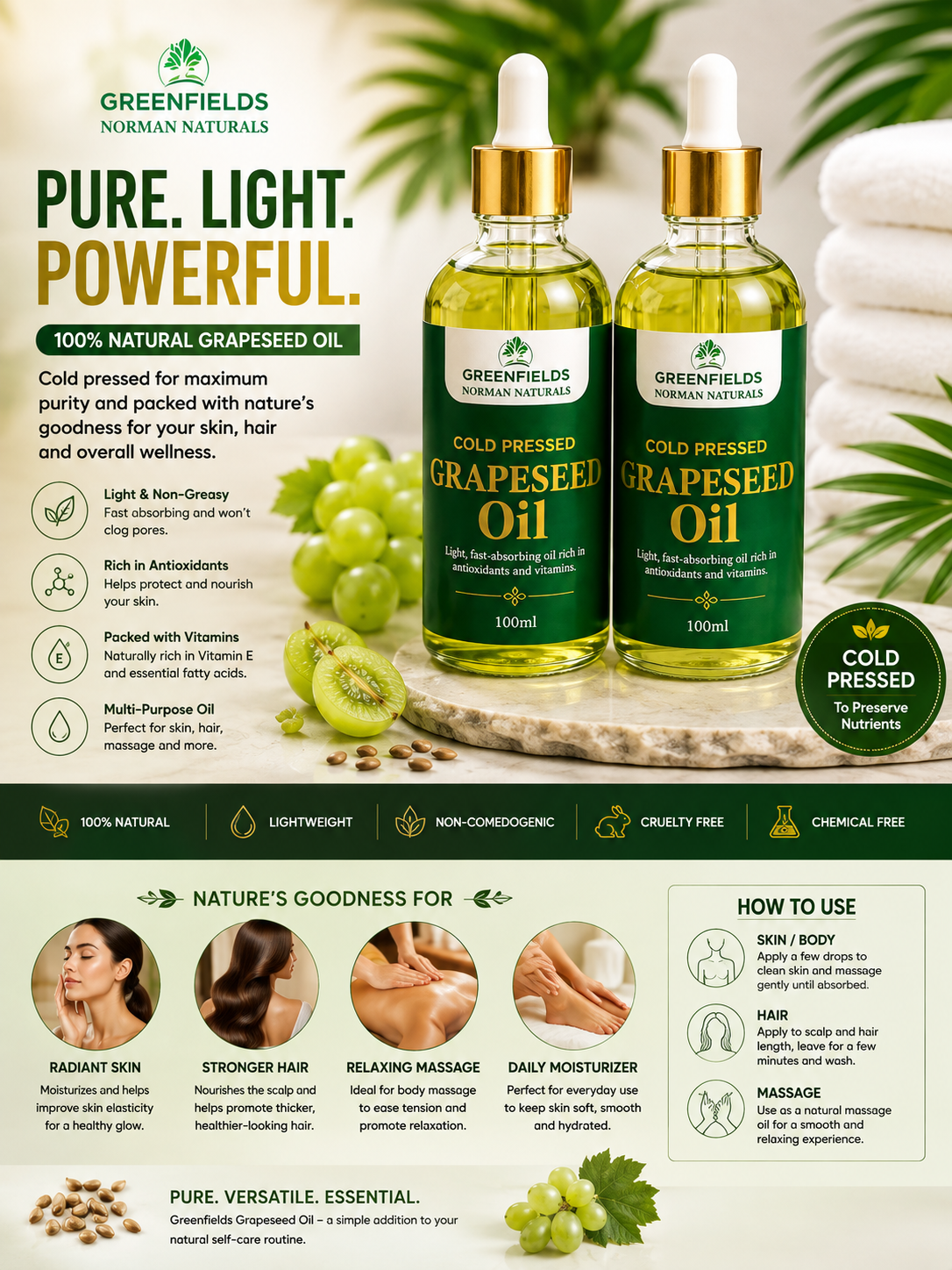 Cold pressed grapeseed oil
