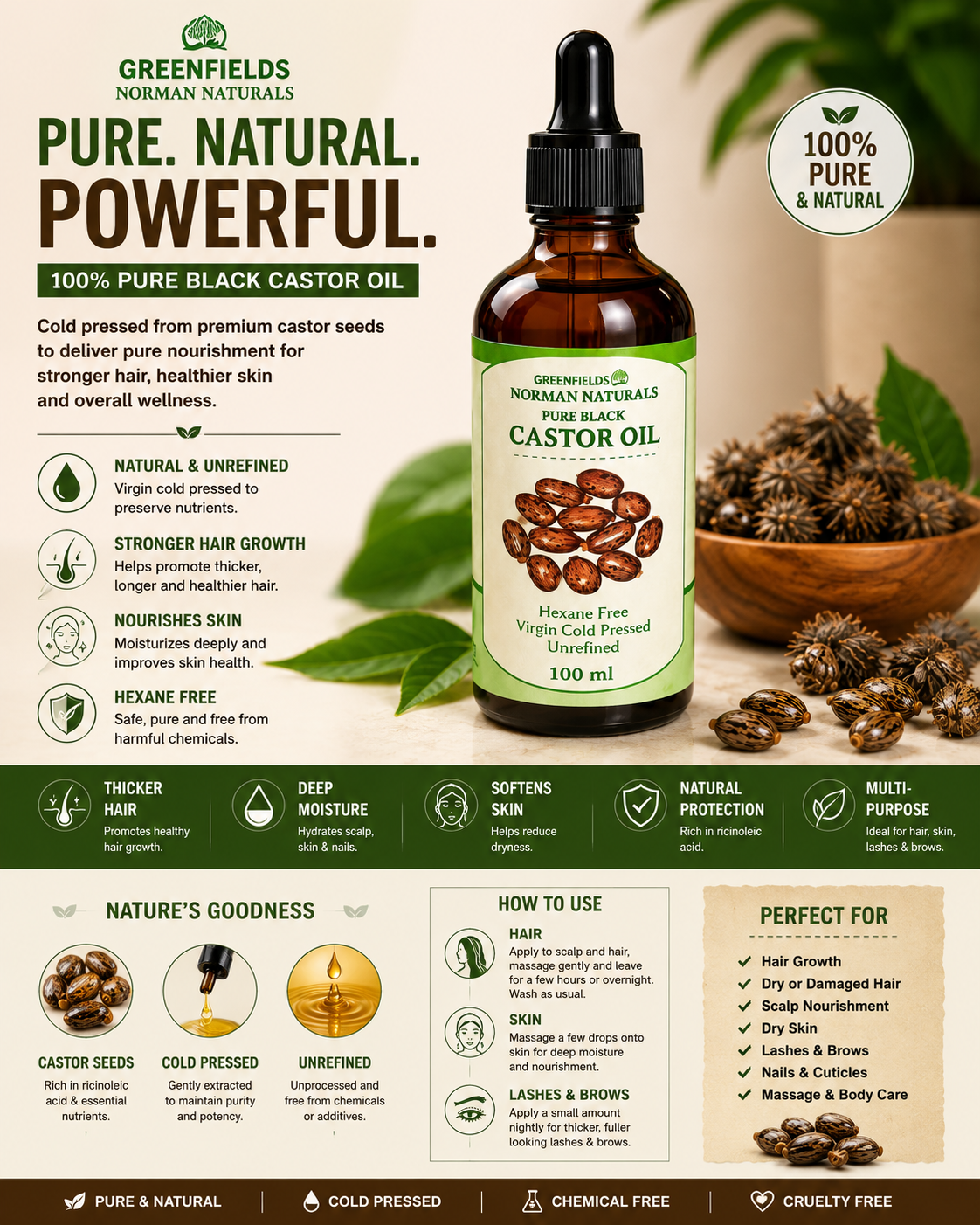 Greenfields cold pressed castor oil