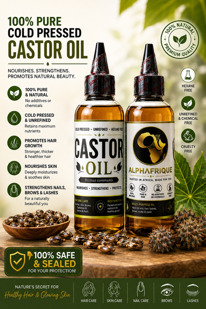 100% natural cold pressed castor seed oil
