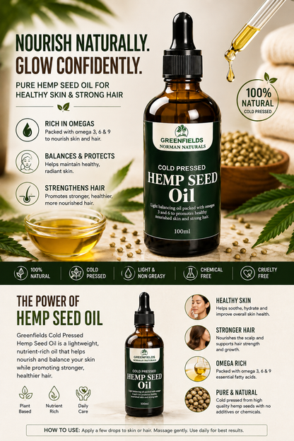 Organic cold pressed hemp seed oil-100ml