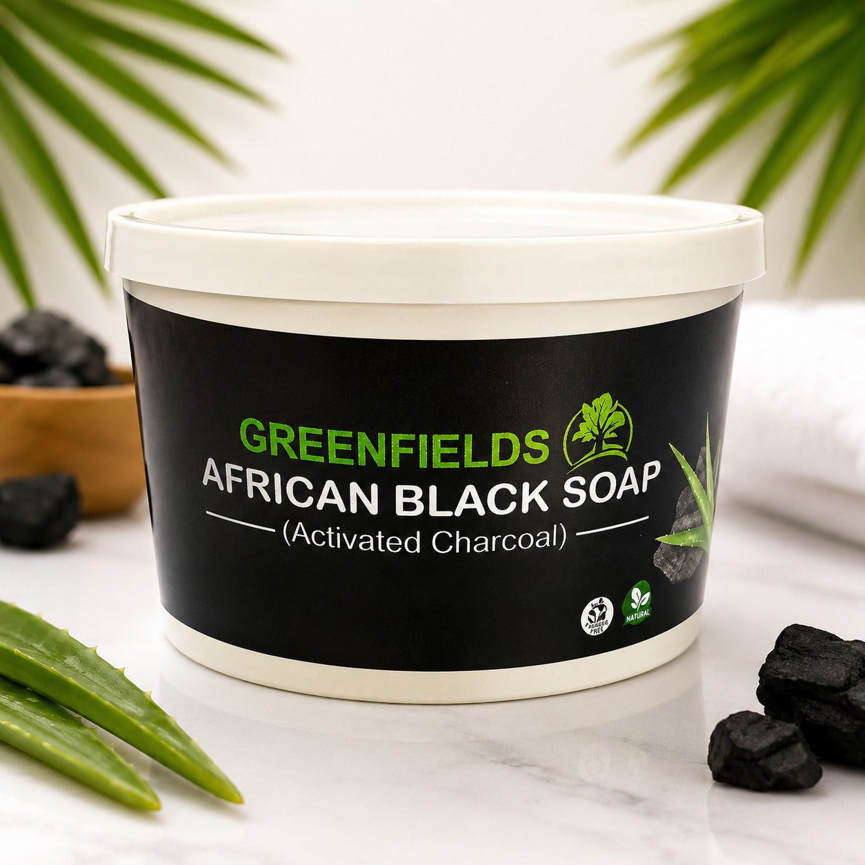 Greenfields African black soap - Activated Charcoal