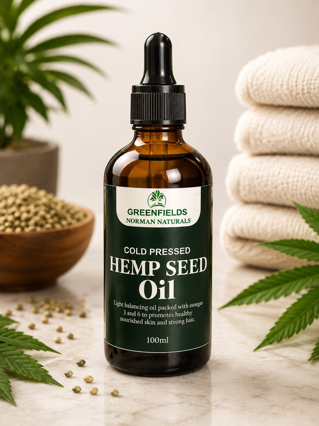 Greenfields Cold-Pressed Hemp Seed Oil-100ml